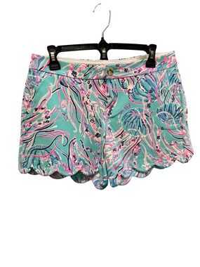 1591 / Lilly Pulitzer Jellyfish Print Scalloped Shorts Women’s Size 6